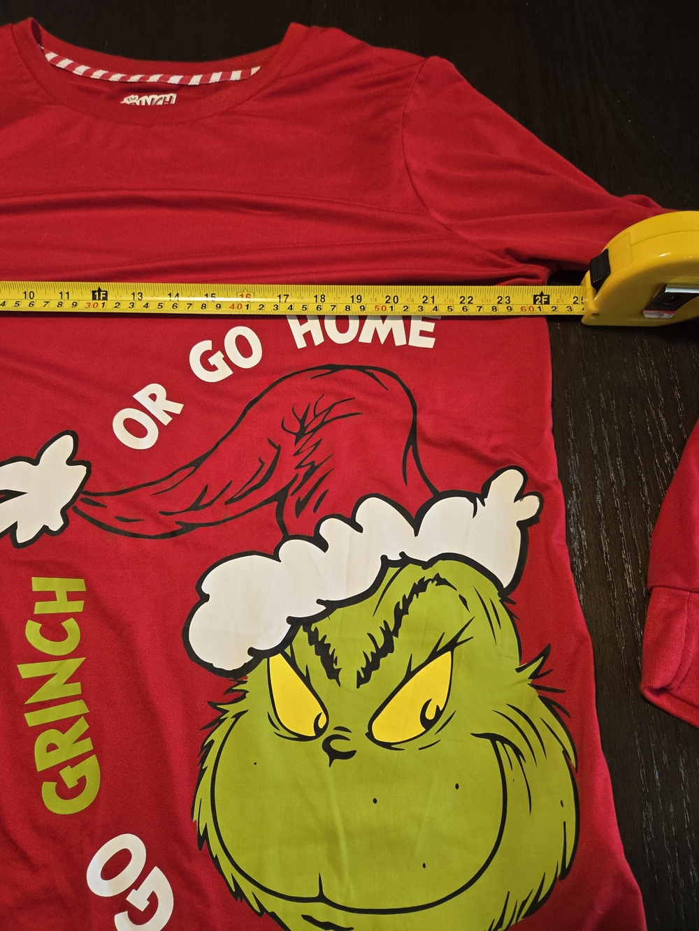 The Grinch Dr. Seuss 'Go Grinch Or Go Home' Red Pajama Top XL 16-18 - Picture 4 of 8